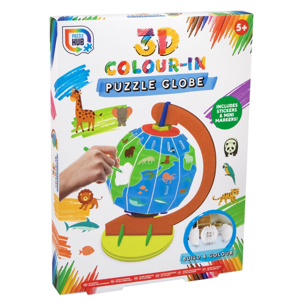 3D Colour-In Puzzle Globe Craft Set