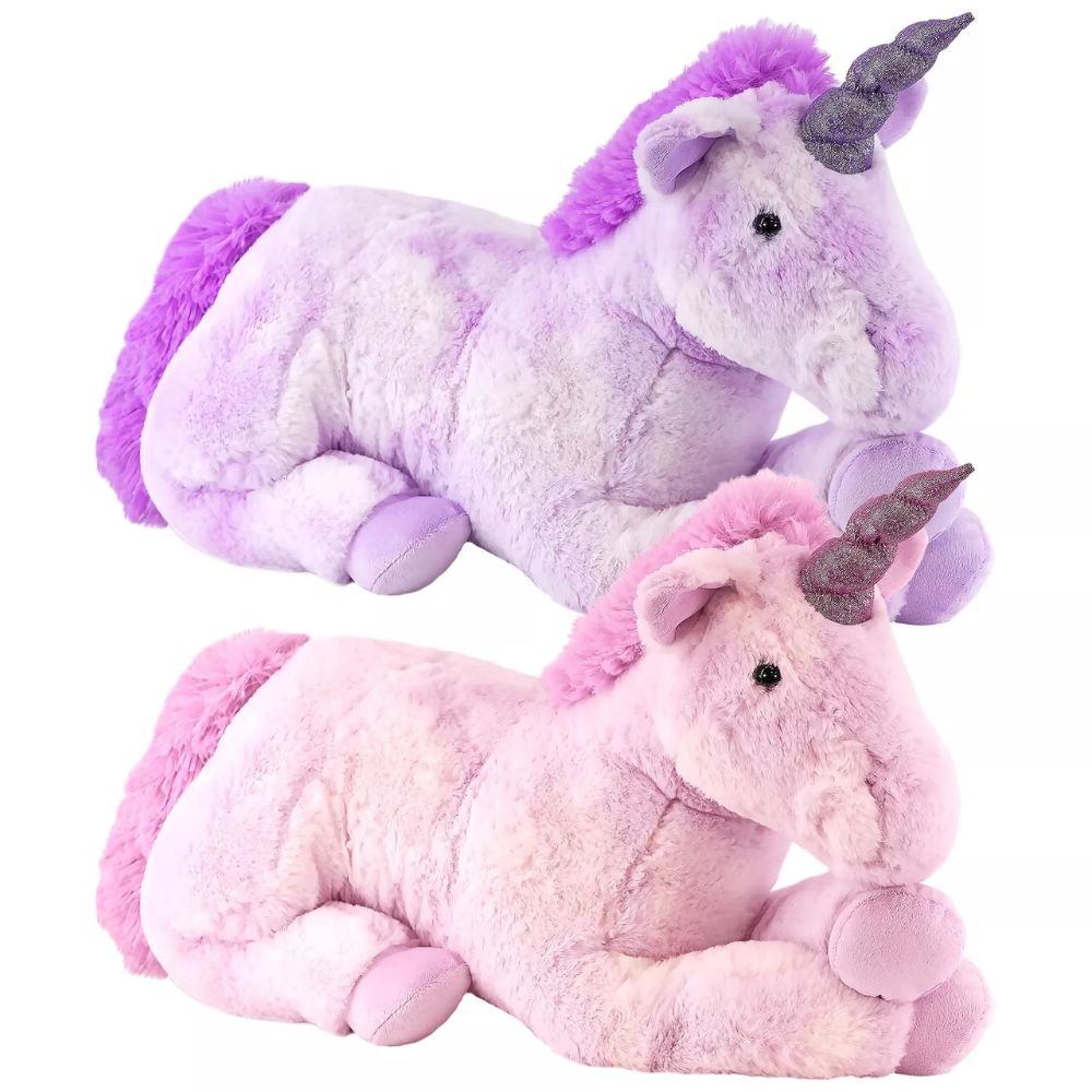 60cm Plush Lying Down Unicorn (Colours Vary)