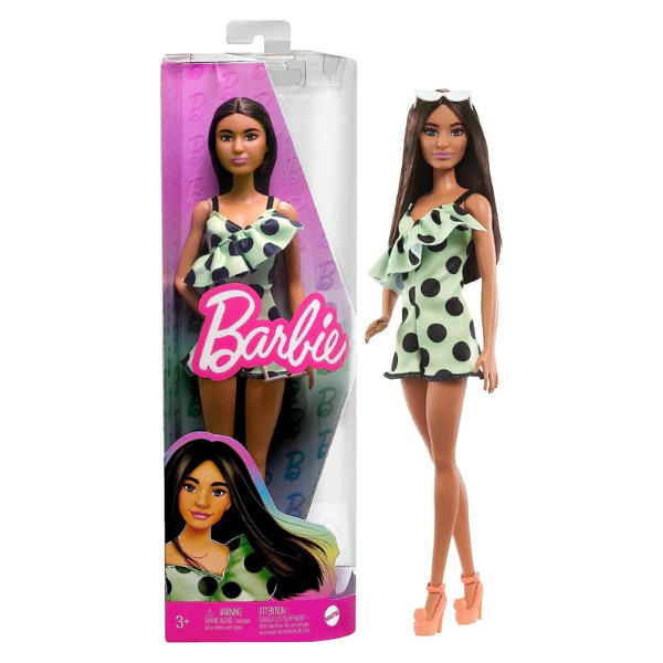 Barbie Fashionistas Doll #200 Brunette with Polka Dot Romper