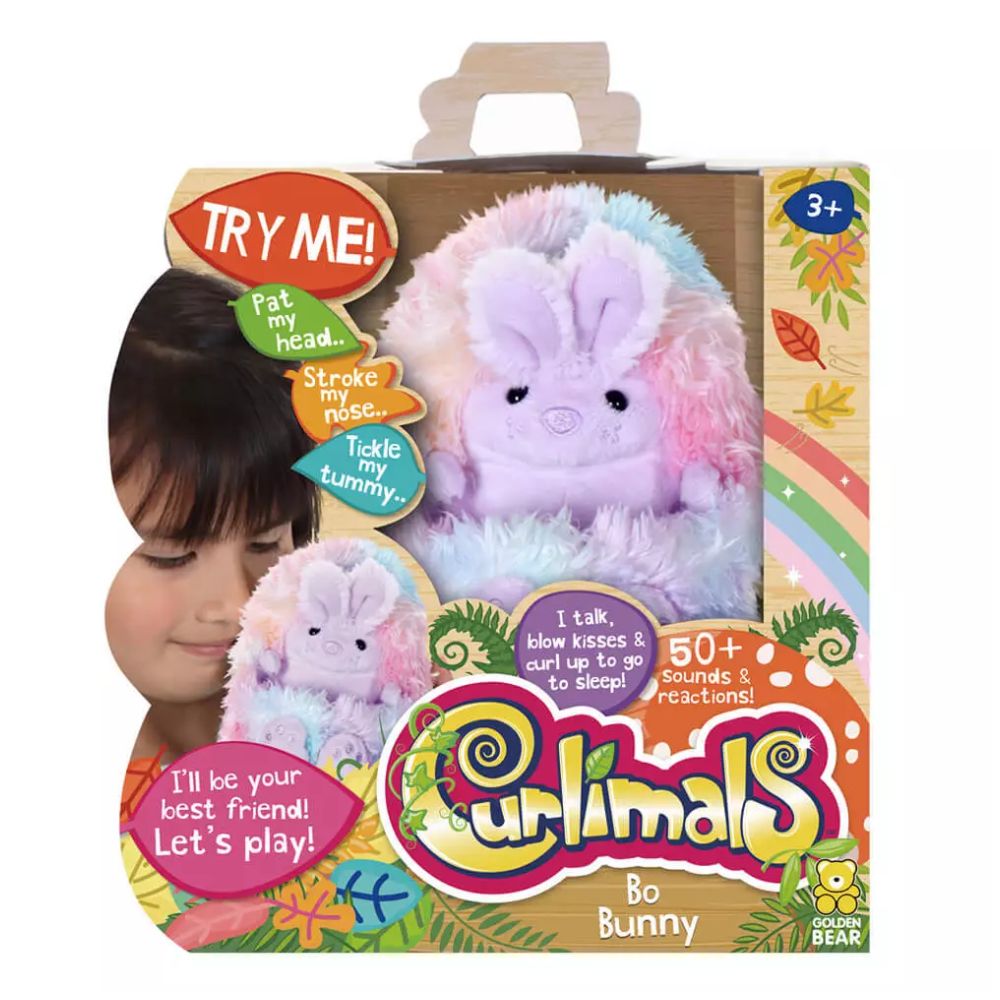 Curlimals Bo The Bunny Interactive Soft Toy