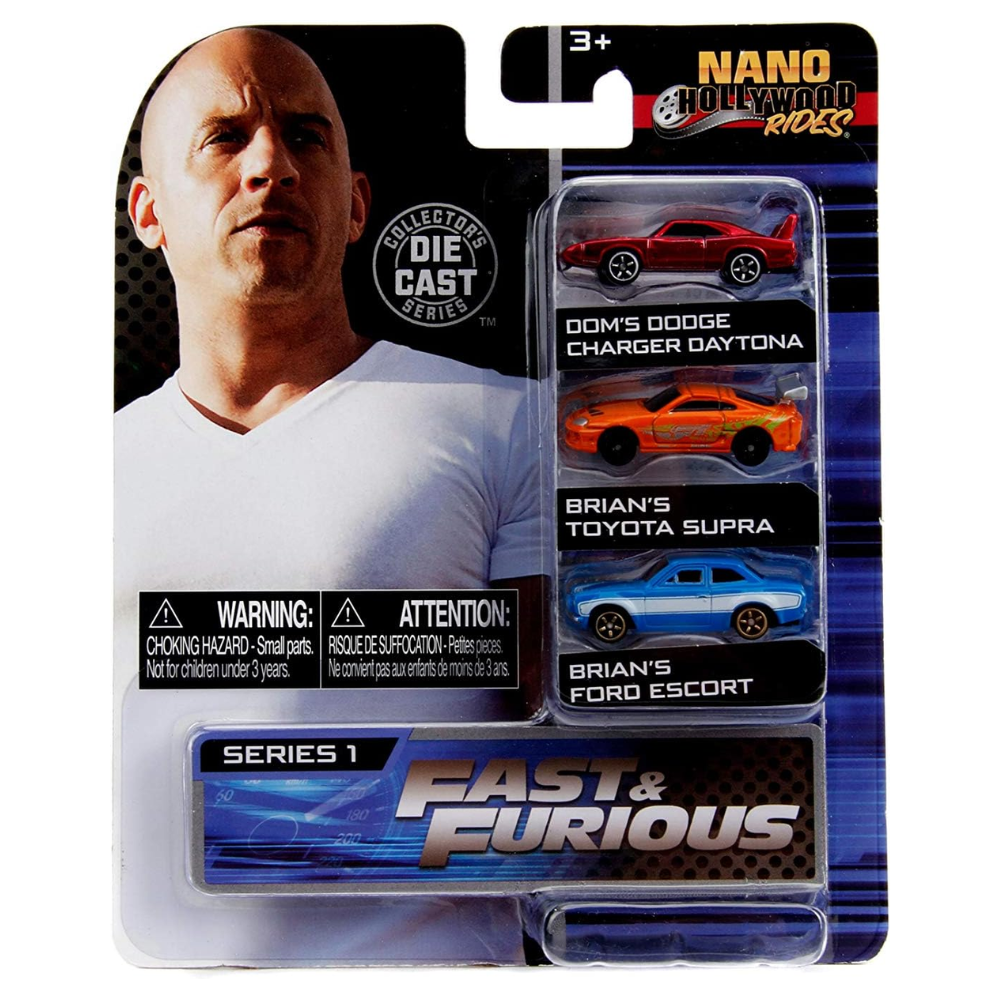 Jada Toys Transformers 3 Nano Collectible Cars from Die-Cast Charger Daytona, Toyota Supra, Ford Escort