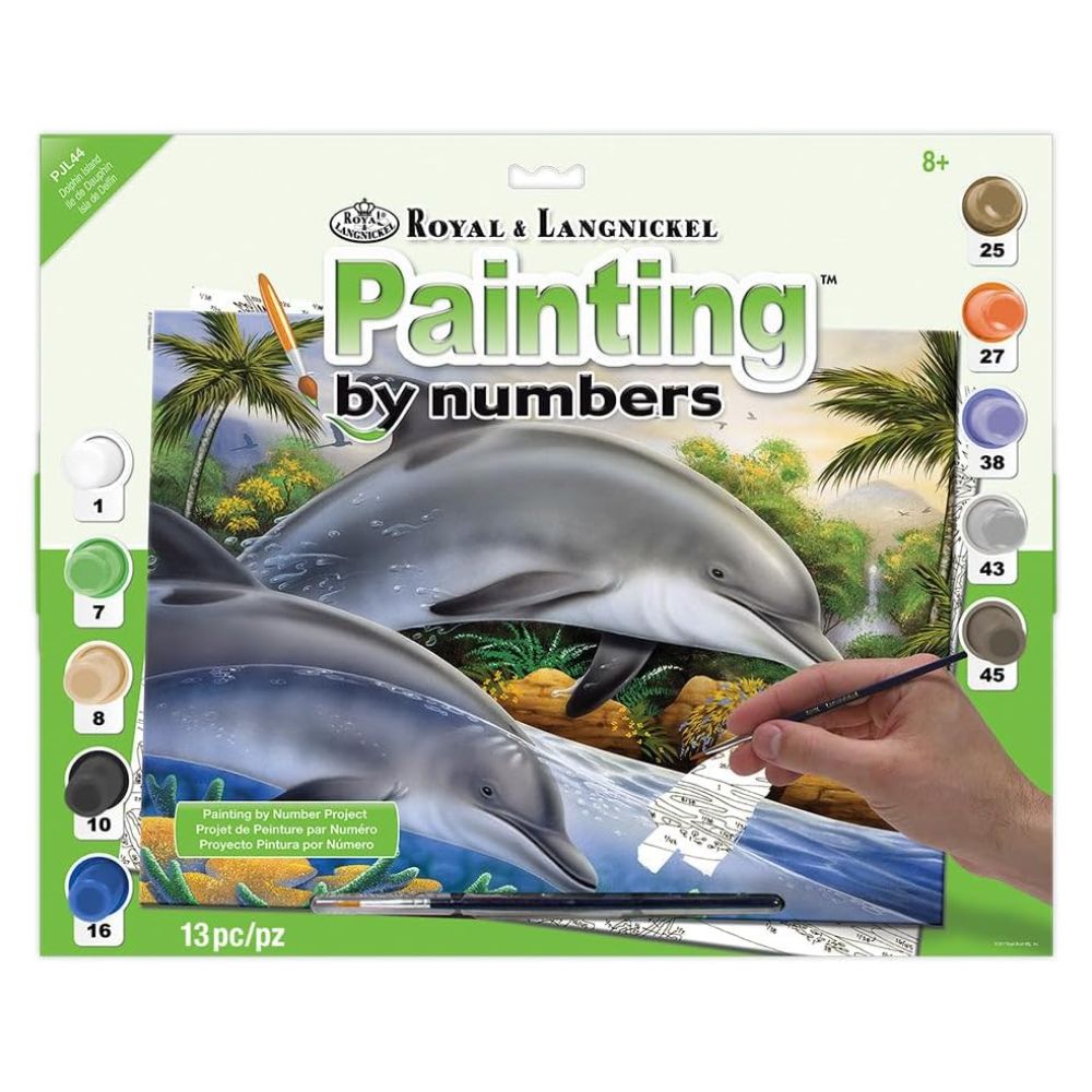 Royal and Langnickel Junior Large Paint by Number Kit dolphin Island