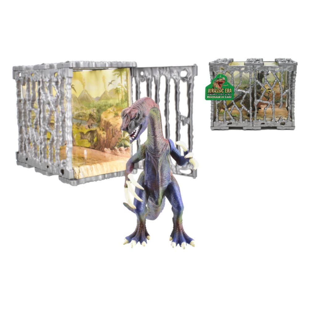 Jurassic Era Volcanic Lost World Dinosaur In Cage