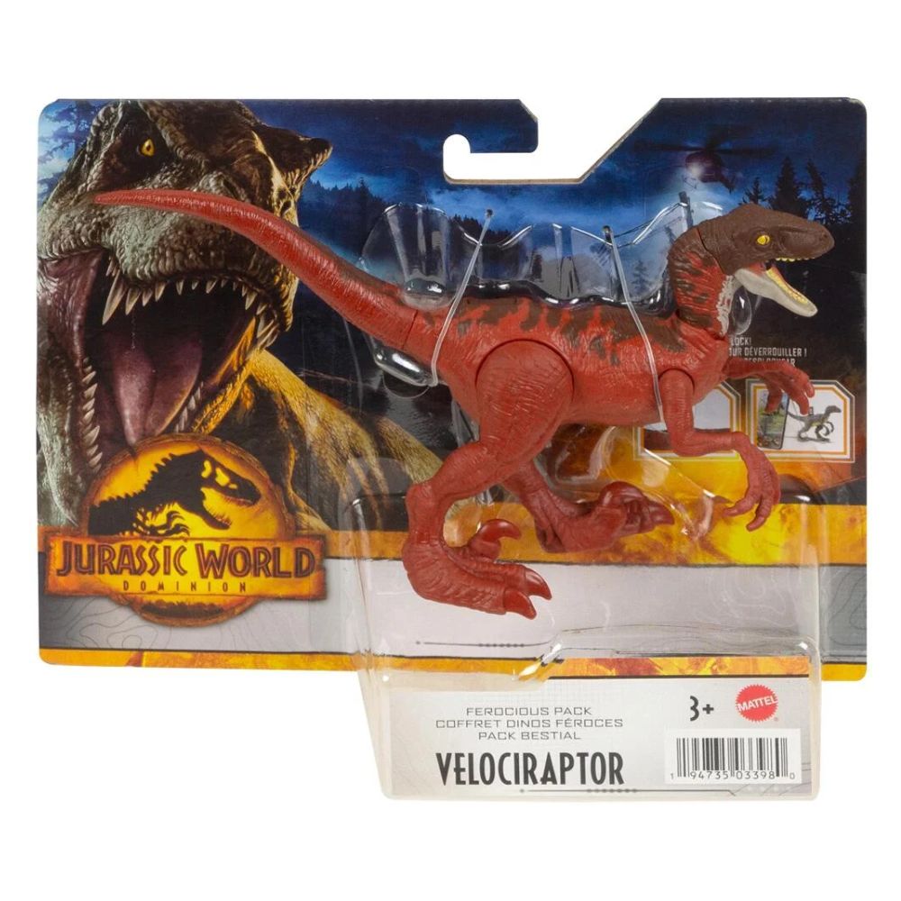 Jurassic World Dominion Ferocious Pack RED VELOCIRAPTOR Figure