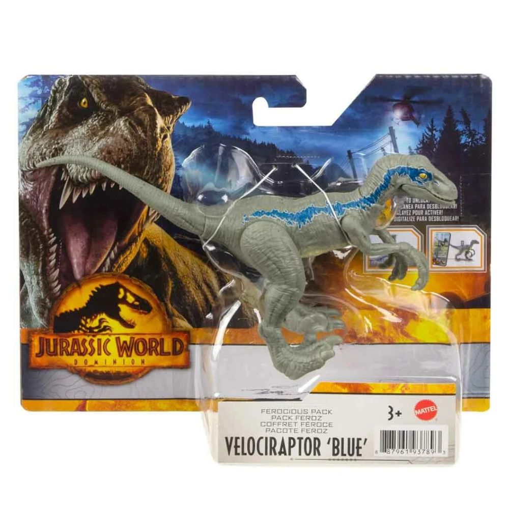 Jurassic World Velociraptor Blue Ferocious Pack Dinosaur Figure