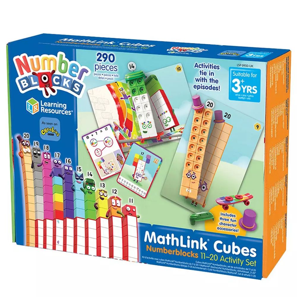 LEARNING RESOURCES MathLink Cubes Numberblocks 11-20 Activity Set