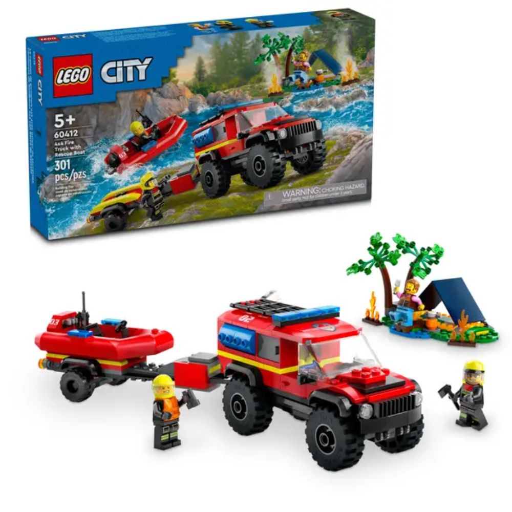 LEGO 60412 4x4 Fire Truck with Rescue Boat