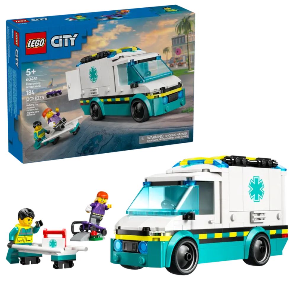 LEGO 60451 City Emergency Ambulance Toy Vehicle Set