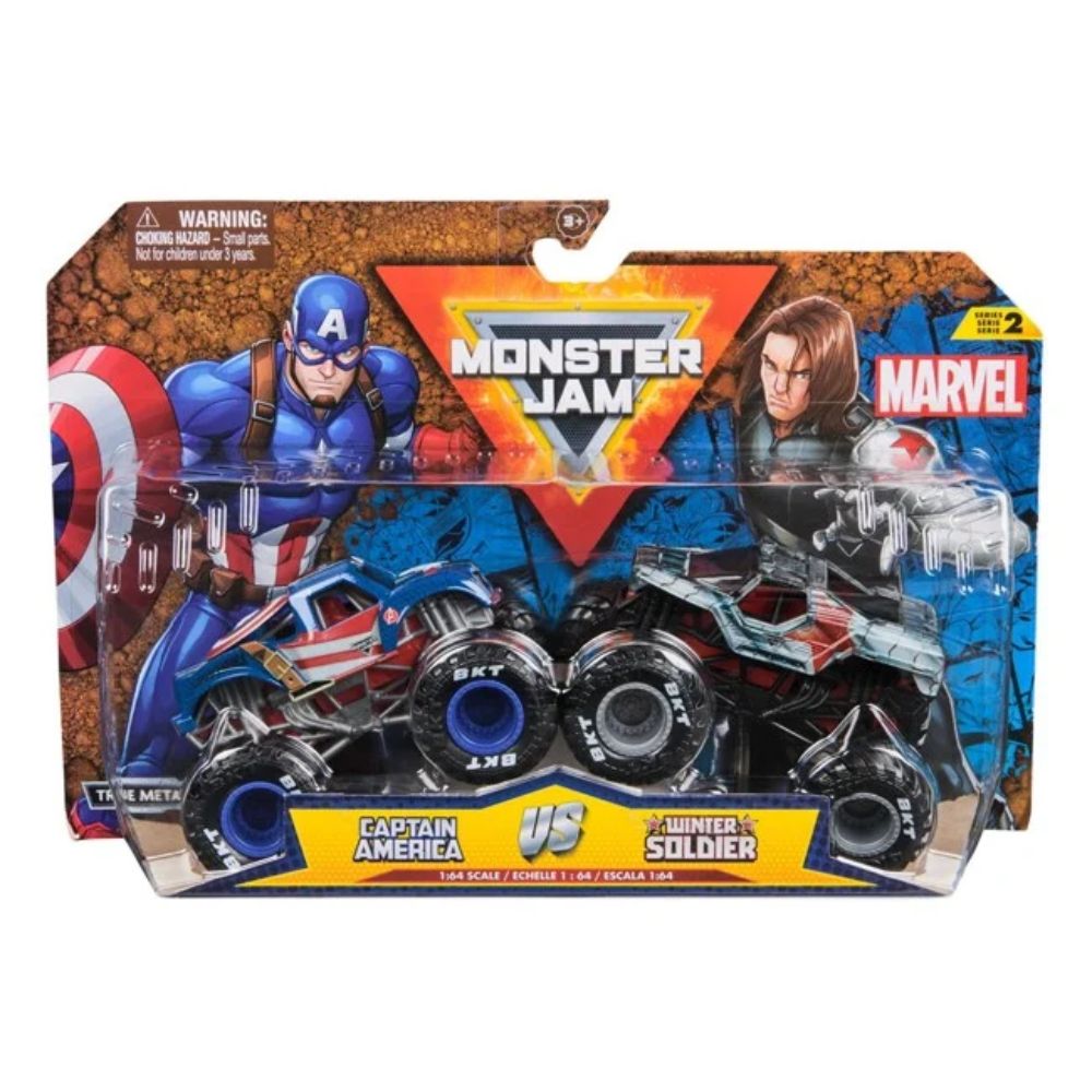 Monster Jam 1:64 Marvel 2 Pack - Captain America vs. Winter Soldier Series 2