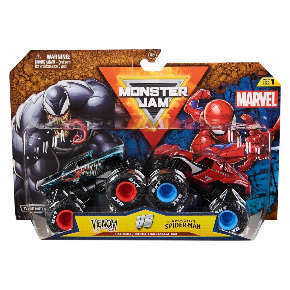 Monster Jam Marvel 1:64 Die-Cast Trucks 2-Pack Venom vs Spider-man