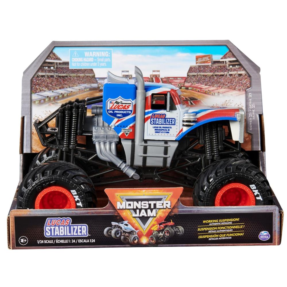 Monster Jam, Official Lucas Stabilizer Monster Truck, Collector Die-Cast Vehicle, 1:24 Scale