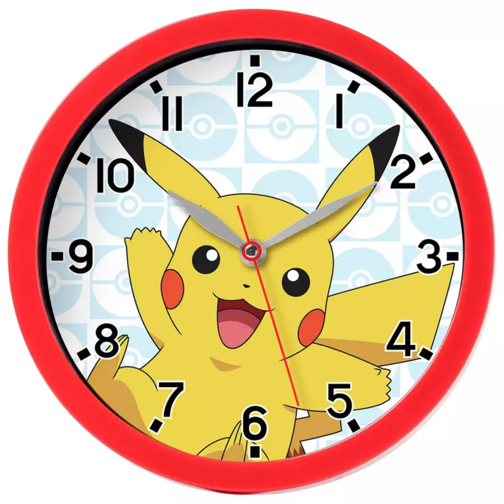 Pokémon Pikachu Red Wall Clock