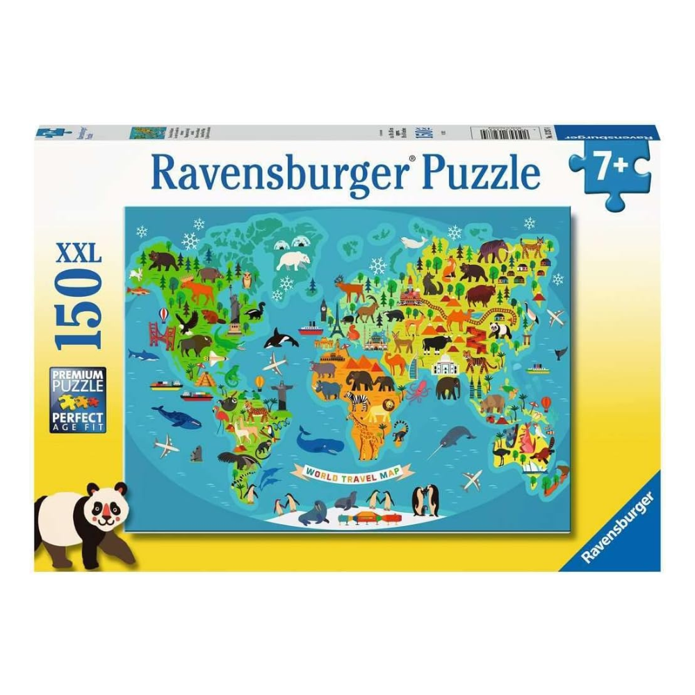 Ravensburger Children’s Puzzle Animal World Map - 150 Pieces Puzzle