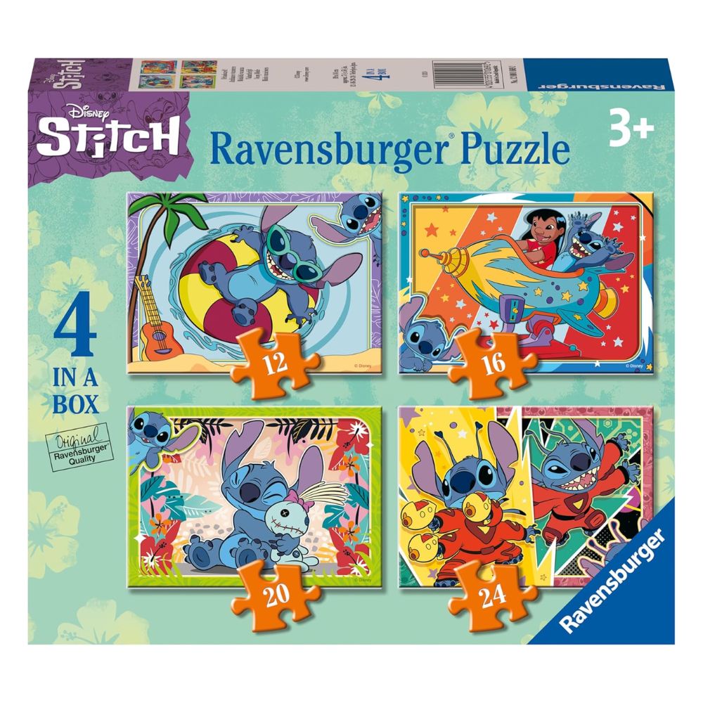 Ravensburger Disney Stitch Jigsaw Puzzles for Kids (12 + 16 + 20 + 24)