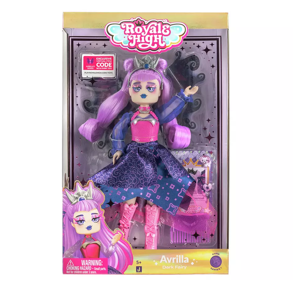 Avrilla the Dark Fairy Fashion Doll - Fairy Journal, Comb, and Virtual Item Code Included