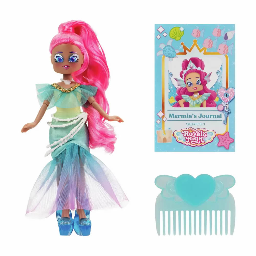 Royale High Mernia The Water Fairy Doll- Journal, Comb, and Virtual Item Code Included