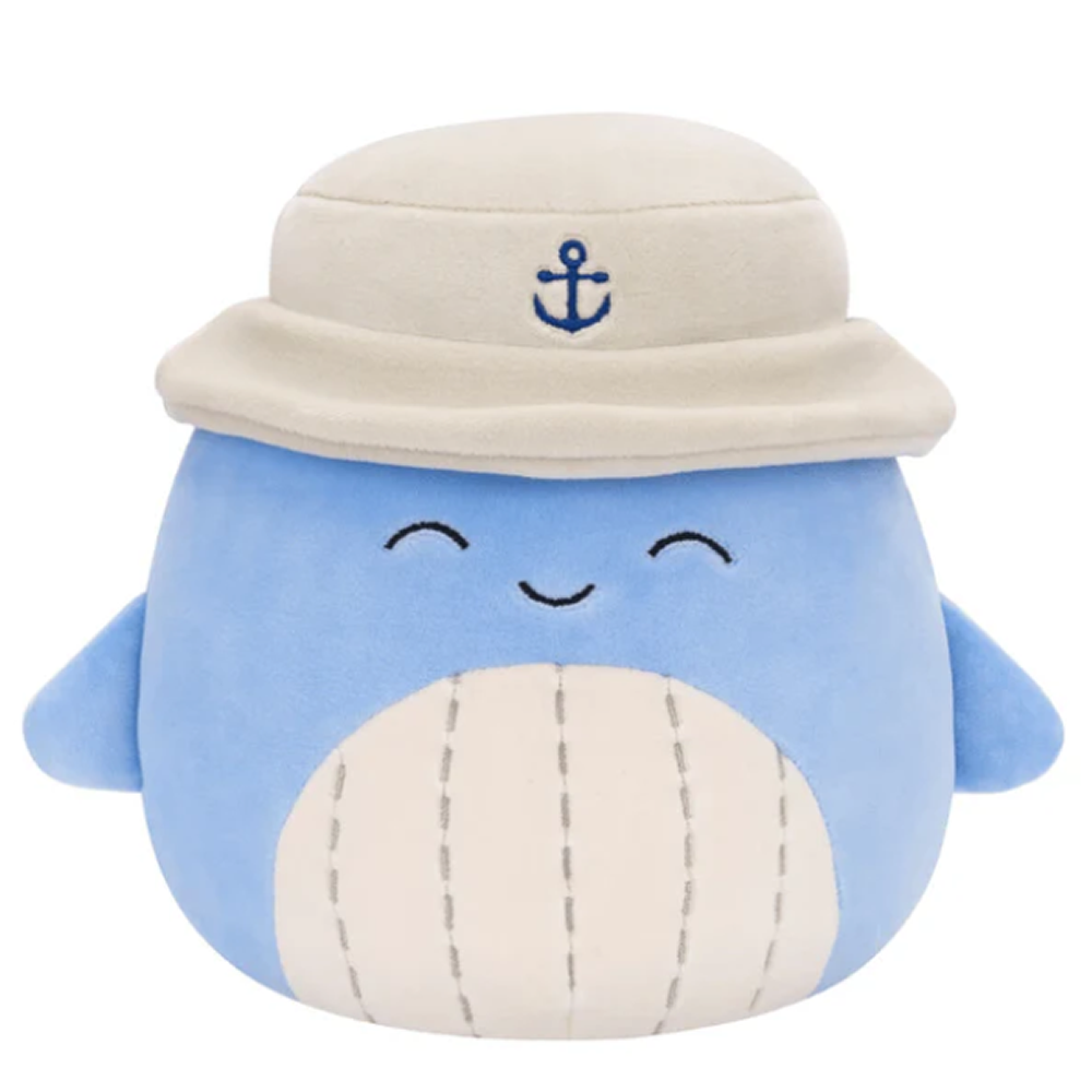 Squishmallow 7.5" Samir The Whale Shark with Bucket Hat