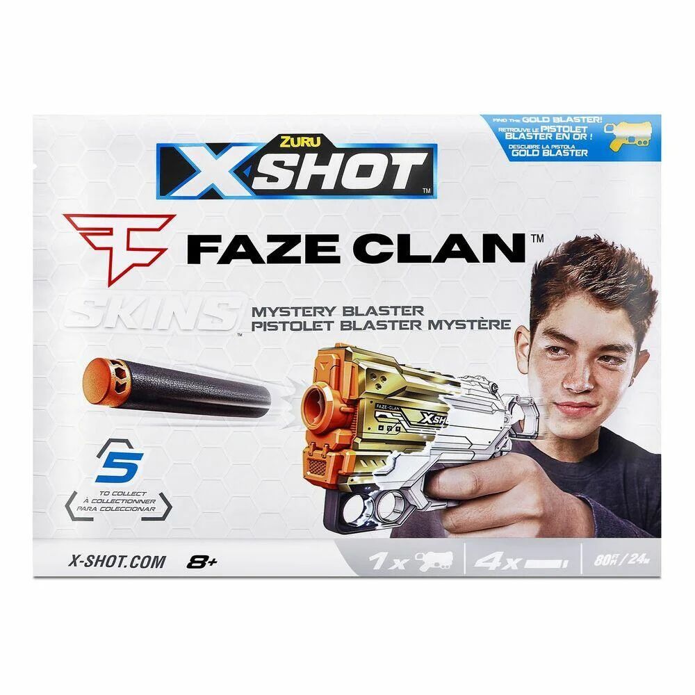 X-Shot Skins FaZe Clan Menace Mystery Blaster (4 Darts) by ZURU