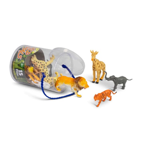 Assorted Wild Animals Tube - 15 pieces - Toys4you